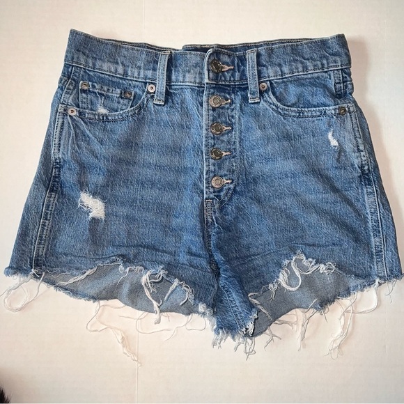 Gap denim button fly high rise cheeky shorts size 0/25 - Picture 1 of 13